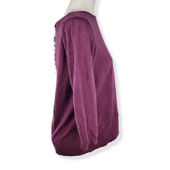 Loft Outlet Purple Knit Shirt 3/4 sleeve XS - Picture 2 of 3